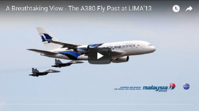 Malaysia Airlines A380 with Su-30