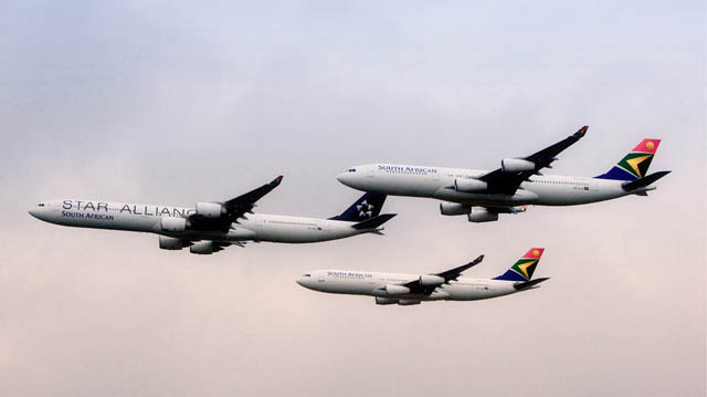South African Airbus A340 Formation 