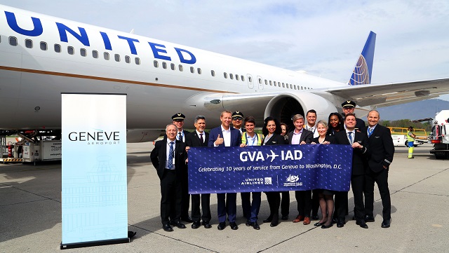 United Airlines Jubiläum in Genf